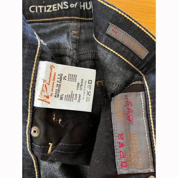 CITIZEN'S OF HUMANITY Dark Blue Wash Straight Leg AVA Jeans Size 25 - Picture 4 of 5
